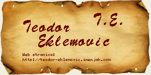 Teodor Eklemović vizit kartica